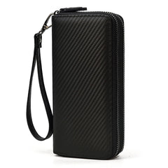 MAHEU Leather Long Purse Clutch Double Zip Wallet Men Women