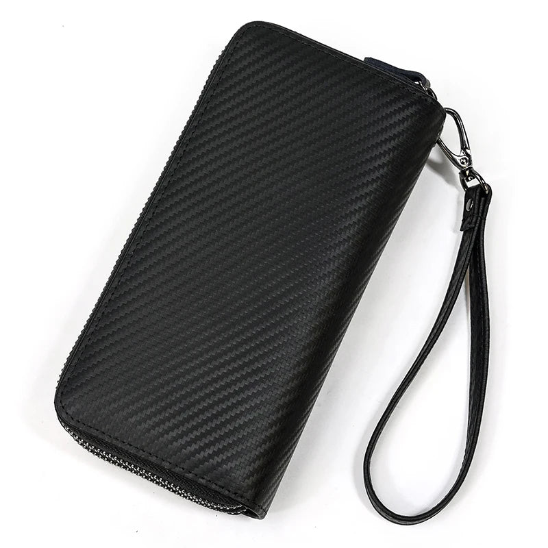 MAHEU Leather Long Purse Clutch Double Zip Wallet Men Women