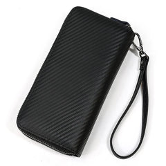MAHEU Leather Long Purse Clutch Double Zip Wallet Men Women