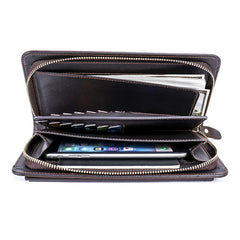 Business Style Leather Clutch Wallet Men Hand Purse