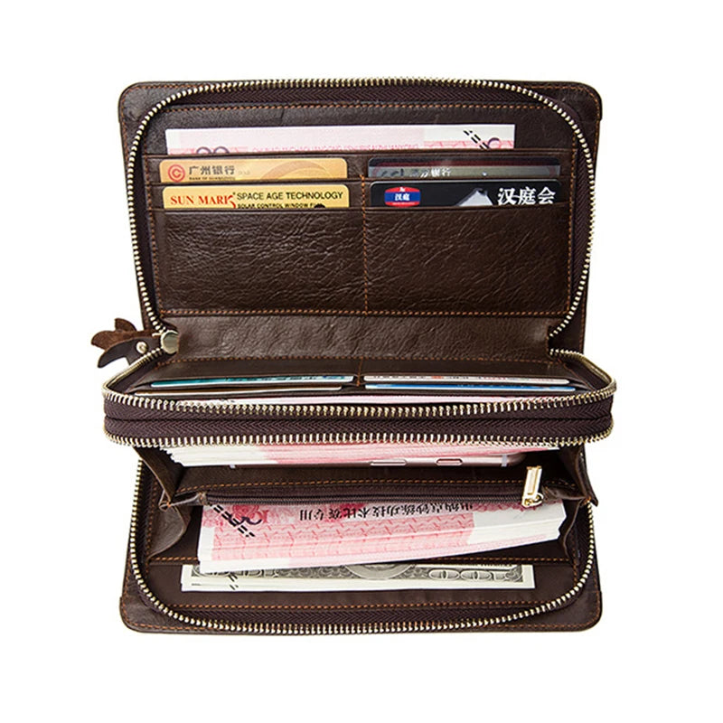 Business Style Leather Clutch Wallet Men Hand Purse