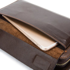 Business Style Leather Clutch Wallet Men Hand Purse