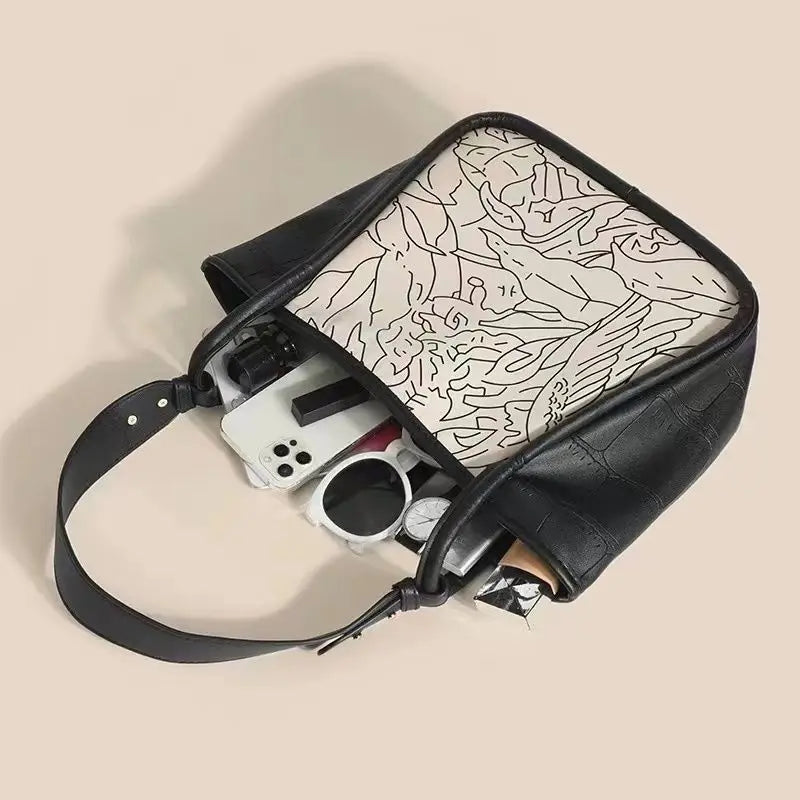 MBTI Tote Bags: Large Capacity Handbag Graffiti Print Shoulder Bag