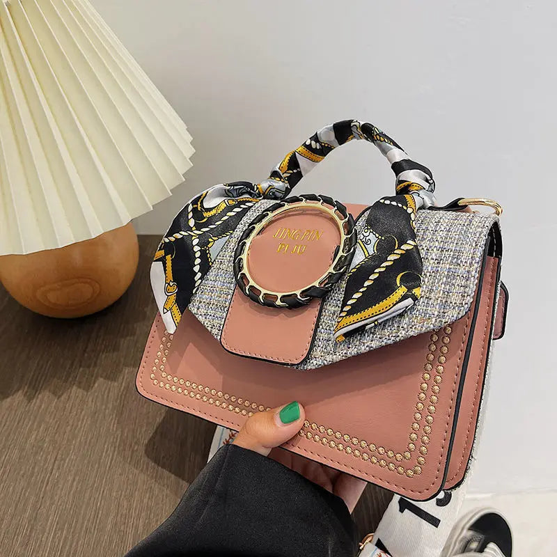 Embroidered Ribbons Crossbody Bag Autumn Handbag