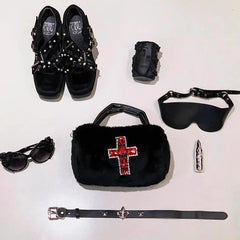 Y2k Plush Crossbody Bag for Women Punk Style