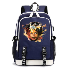 MICHAEL JACKSON Printed USB Schoolbag Student Schoolbag