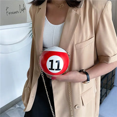 MINI Circular Billiards Chains Zipper Shoulder Bags
