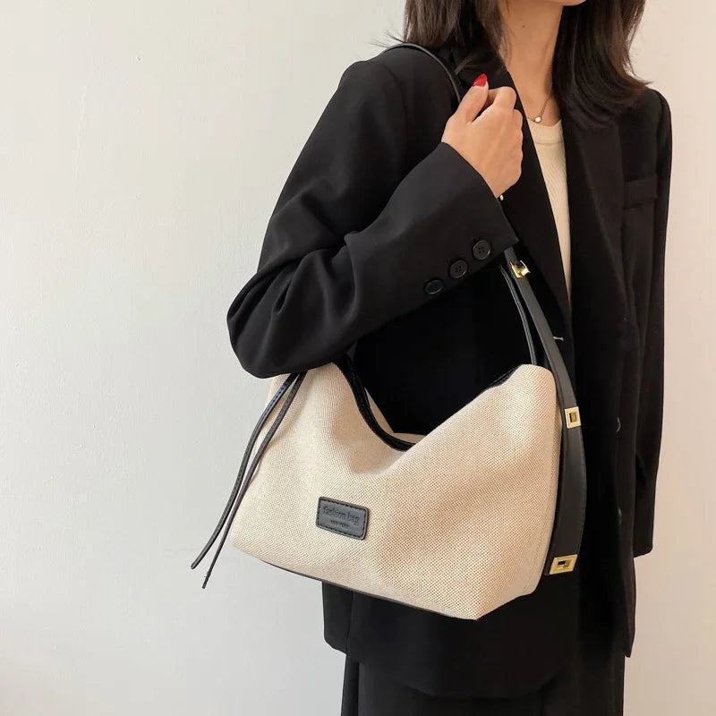 Canvas Shoulder Bag Female Tote Handbags Large Capacity Shopping Bags