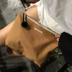 Canvas Purse Bags Women Clutch Large Capacity Hand Bag
