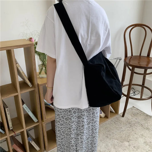 Vintage Canvas Shoulder Handbag Large Capacity Crossbody Bag
