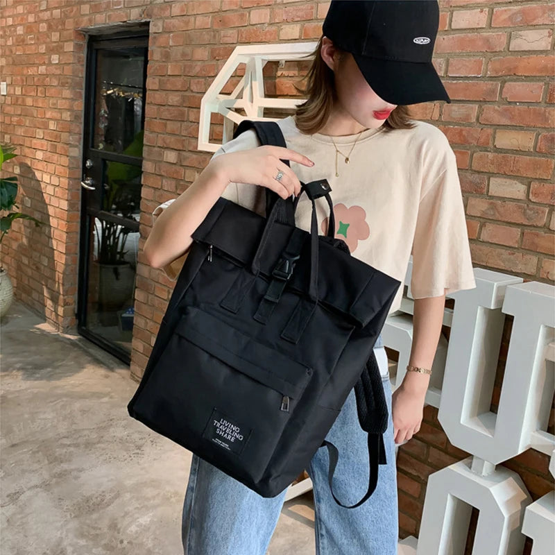Canvas Laptop Backpack with USB Charging Port for Women