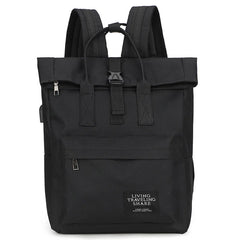 Canvas Laptop Backpack with USB Charging Port for Women
