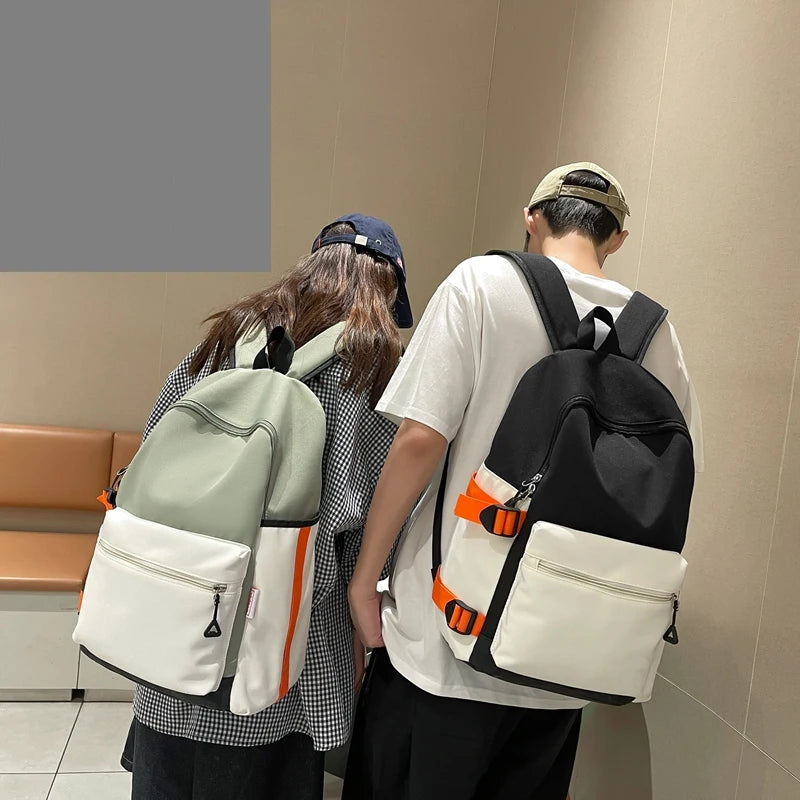Panelled Oxford Waterproof School Bags Preppy Style Unisex Backpack
