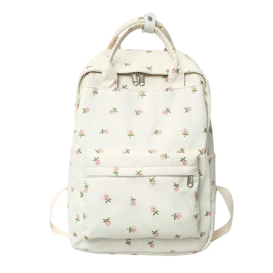 Spring Tulips Floral School Backpack Large Capacity
