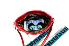 Women Splicing Block Small Square Bag PU Leather Casual Shoulder Bags