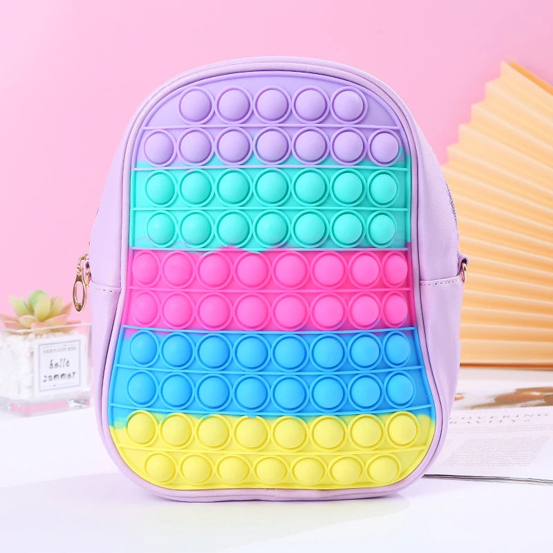 Children's Shoulder Bags Rainbow Schoolbag Girls' Kindergarten Backpack