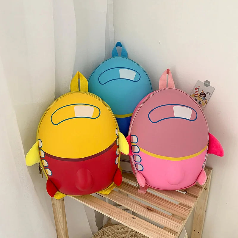 Cartoon Kindergarten Small Plane Backpack Eggshell Bag