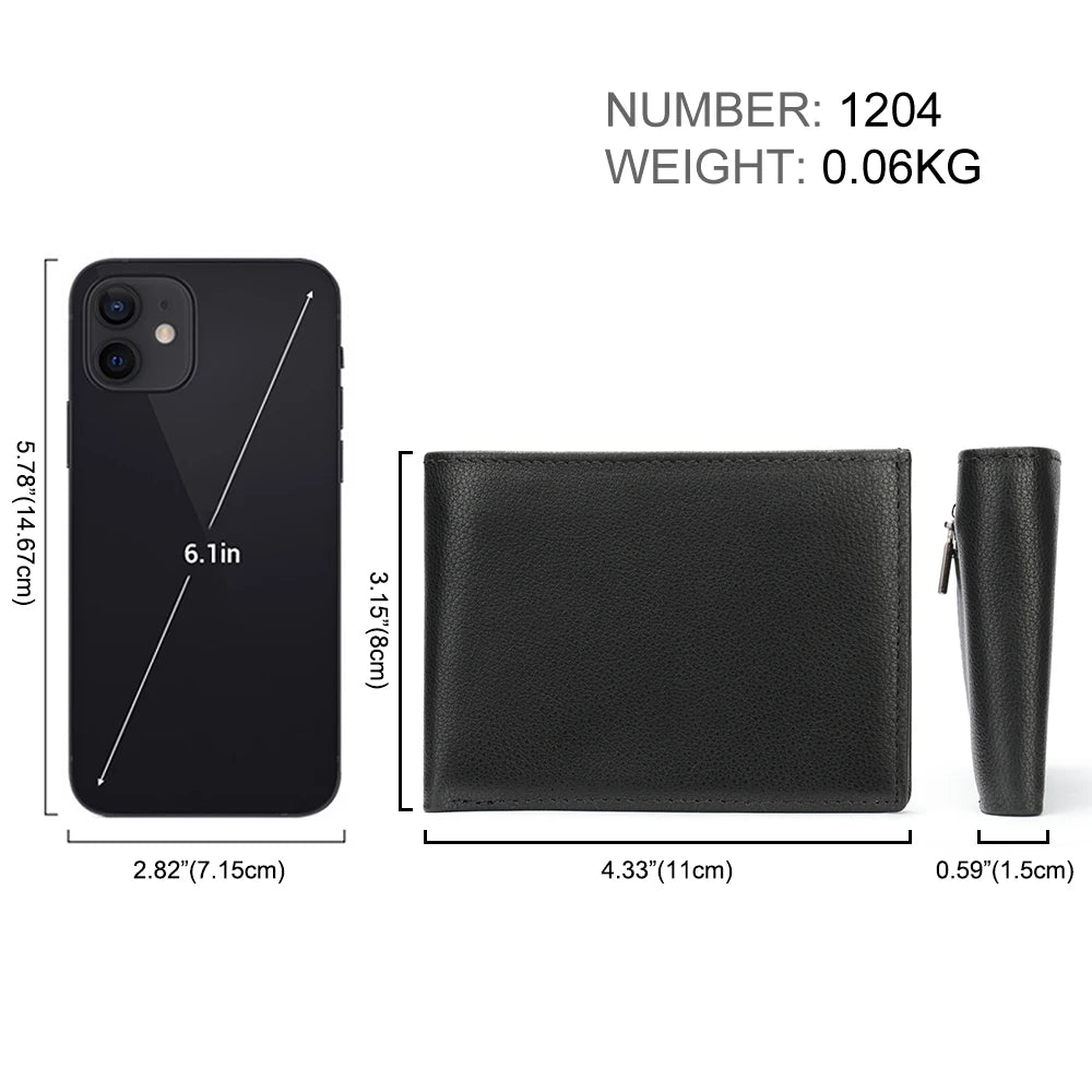 Men Wallet RFID Blocking Slim Bifold Wallet Money Clip Gift 1204