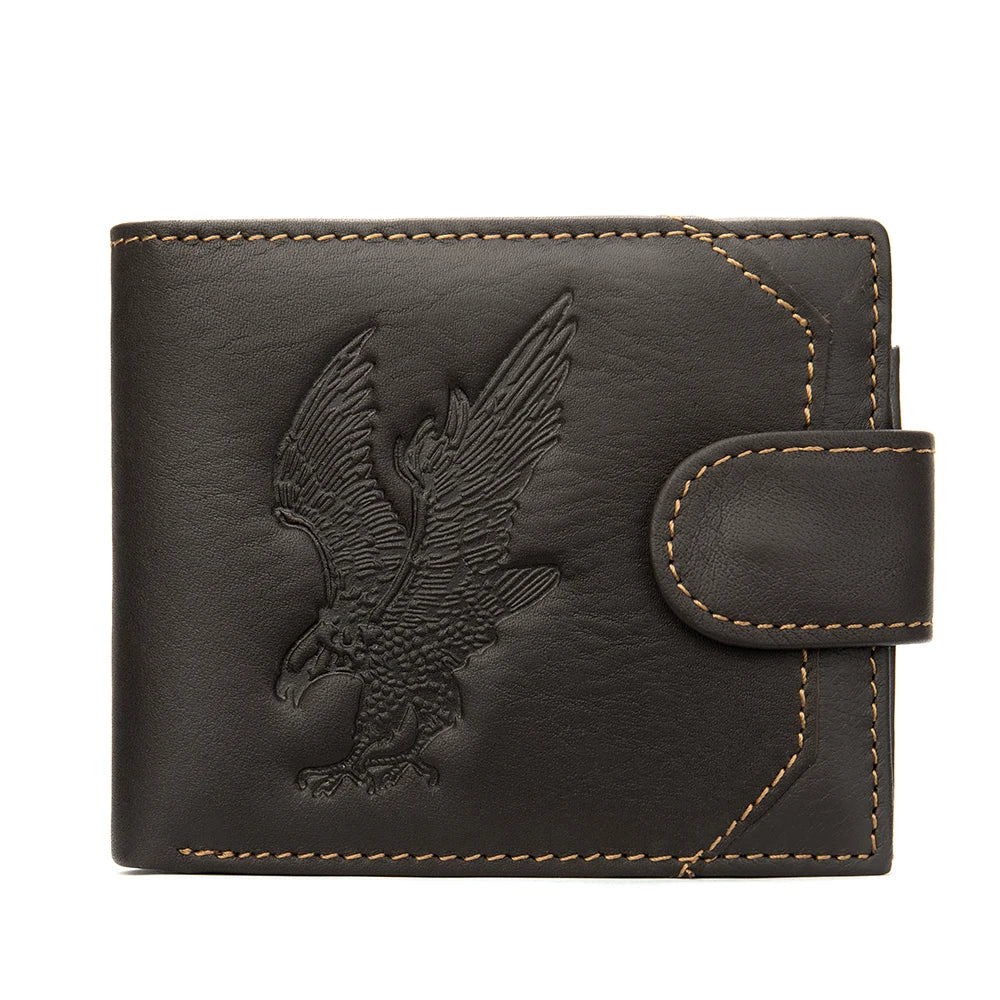 Men's Leather Bifold Wallet w/ Coin Pocket