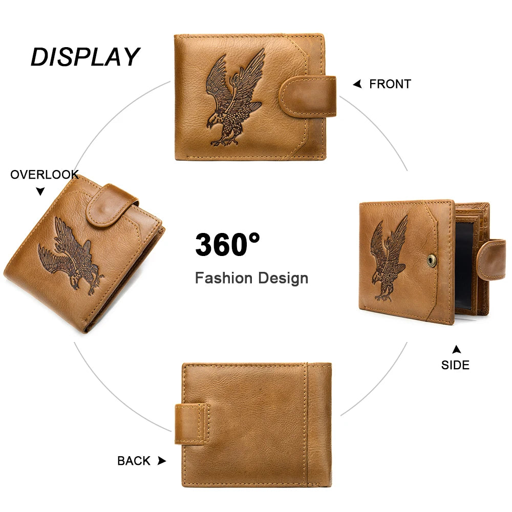 Men's Leather Bifold Wallet w/ Coin Pocket
