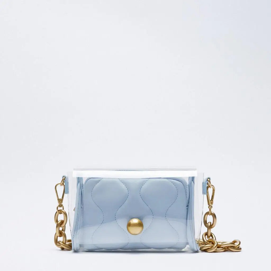 Macaron Chain Shoulder Bag Transparent Female Bag Small Fresh Lady Bag