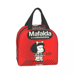 Mafalda Insulated Lunch Bag Quino Comic Manga Cooler Thermal Bento Box Kids Scho