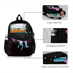 3D Print Unicorn Girl Backpack Magical Rainbow Glitter Stars Night
