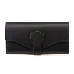 RFID Blocking Leather Wallet for Women Big Travel Buckle Purse