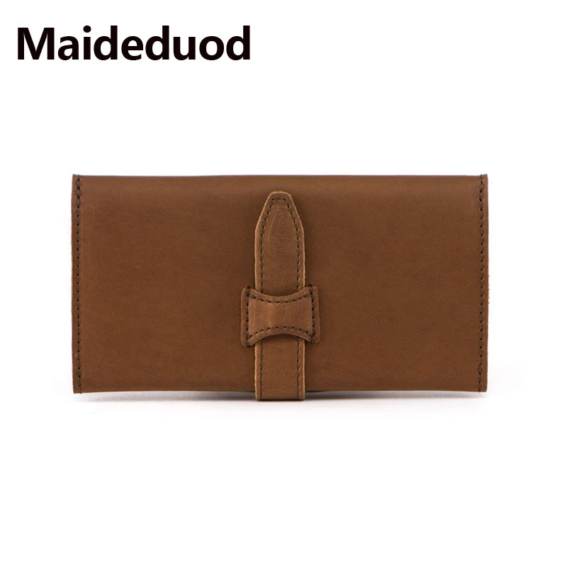 RFID Blocking Leather Wallet for Women Big Travel Buckle Purse