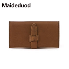 RFID Blocking Leather Wallet for Women Big Travel Buckle Purse