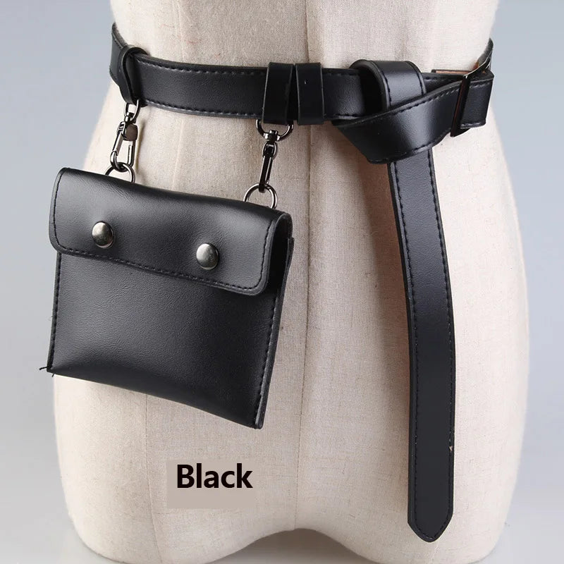 PU Leather Waist Bag Women Bag Hip Money purse Phone Pouch