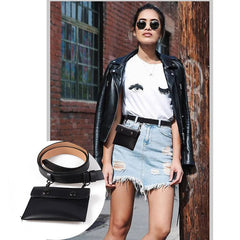 PU Leather Waist Bag Women Bag Hip Money purse Phone Pouch