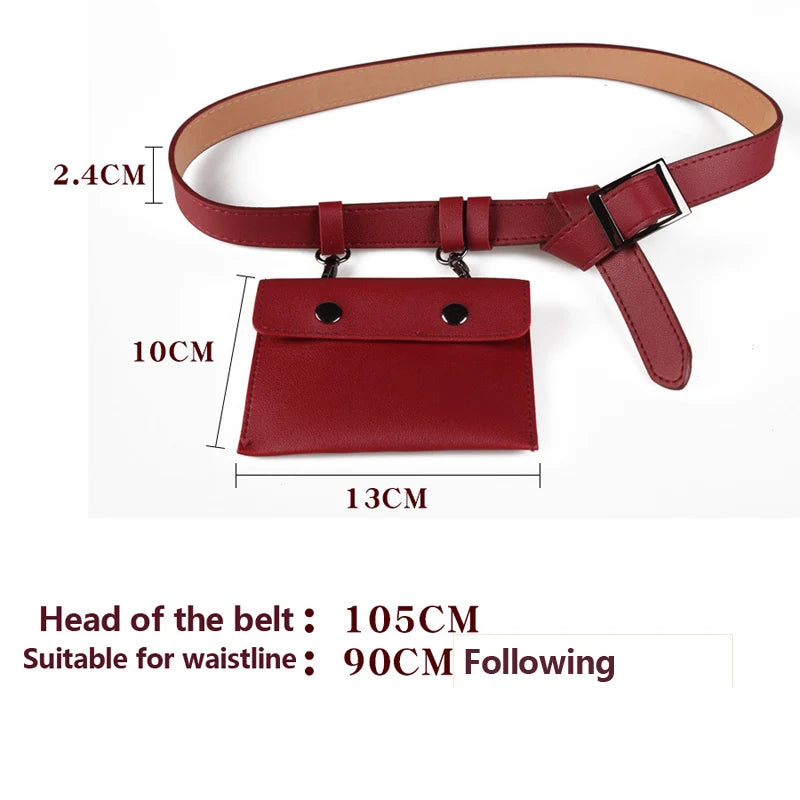 PU Leather Waist Bag Women Bag Hip Money purse Phone Pouch