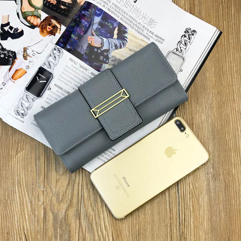 High Multicolor Ms. Leather Wallet Female Long Leather Purse