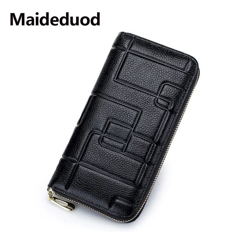 Women's Long Zipper Wallet Leather Handbag