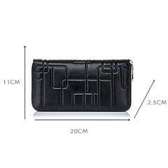Women's Long Zipper Wallet Leather Handbag