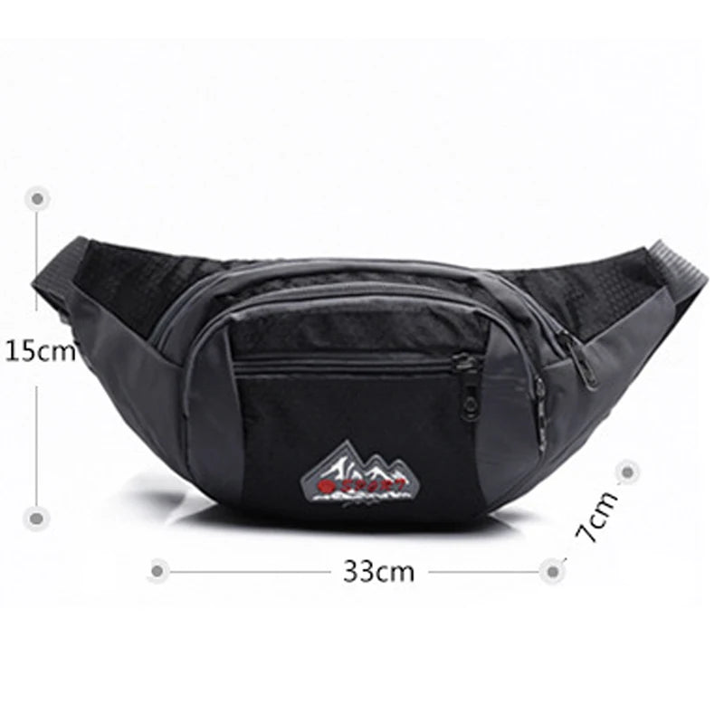 Nylon Waterproof Waist Bag with Multi-Pockets