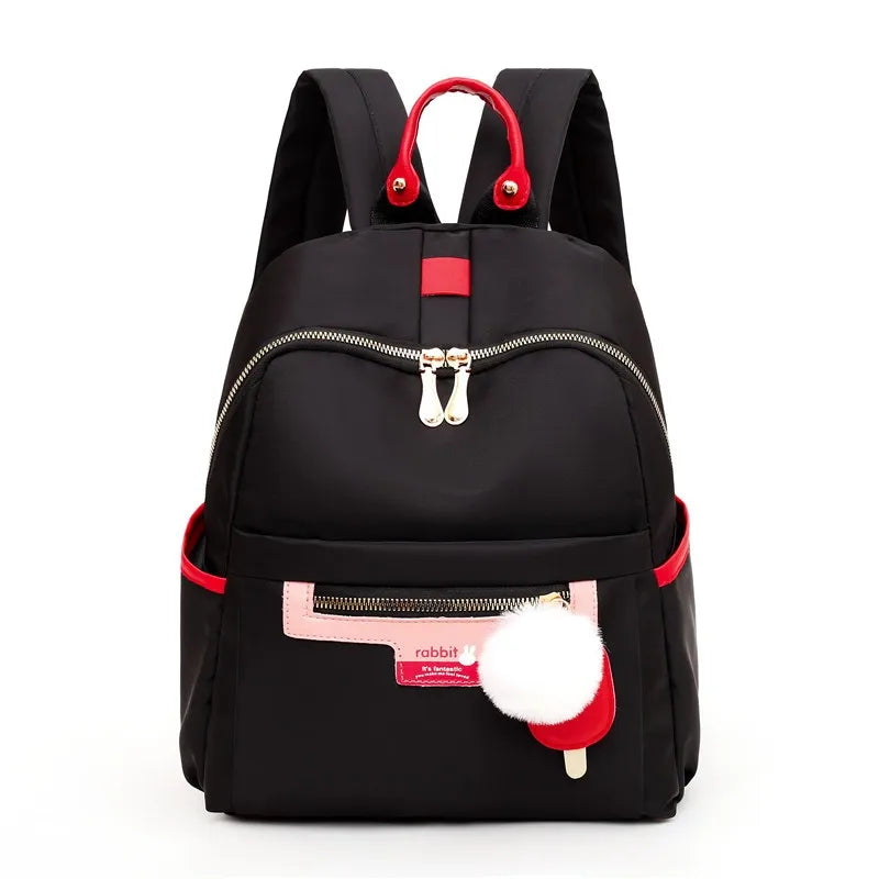 Fabre Woman Mini Oxford Backpack Lady Campus Style Double Back Bag