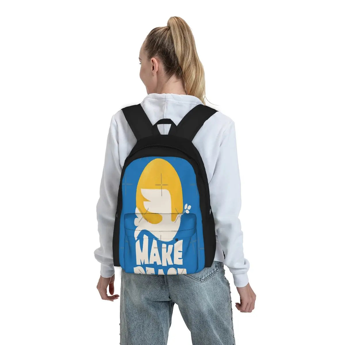 Peace Typography Backpacks Men's & Women's School Bags