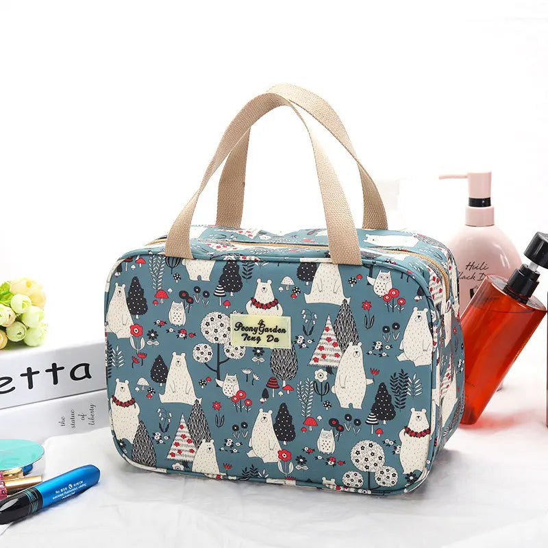 Floral Print Makeup Case Travel Wash Bag Women Large-capacity Portable Storage