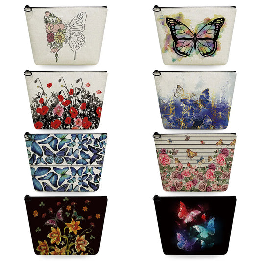 Butterfly Print Makeup Organizer Travel Toiletry Bag