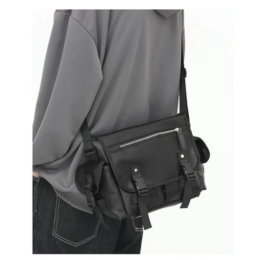PU Leather Handbag College Student Shoulder Bag Men's Youth Business Messenger B