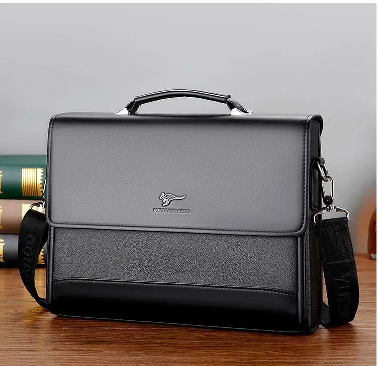 Men's Leather Tote Briefcase Business Shoulder Bag Laptop Organizer