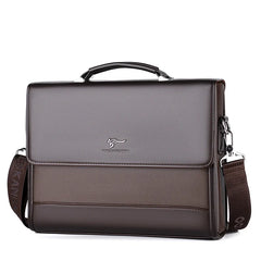 Men's Leather Tote Briefcase Business Shoulder Bag Laptop Organizer