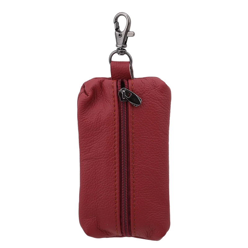 Leather Key Holder Zipper Case Key Organizer
