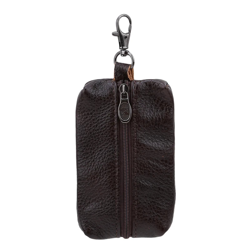 Leather Key Holder Zipper Case Key Organizer