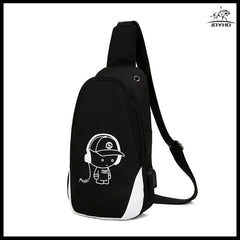Luminous One Shoulder Bag USB Crossbody Strap Anti Theft Chest Bag