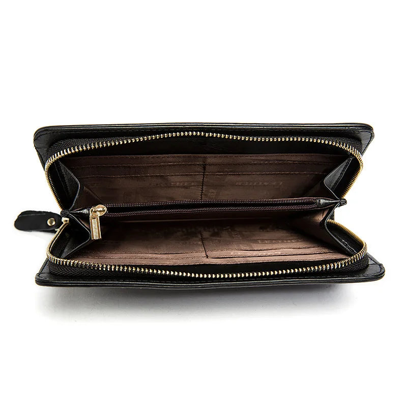 Crocodile Pattern Long Wallet - Male Leather Handbag Special Promotions