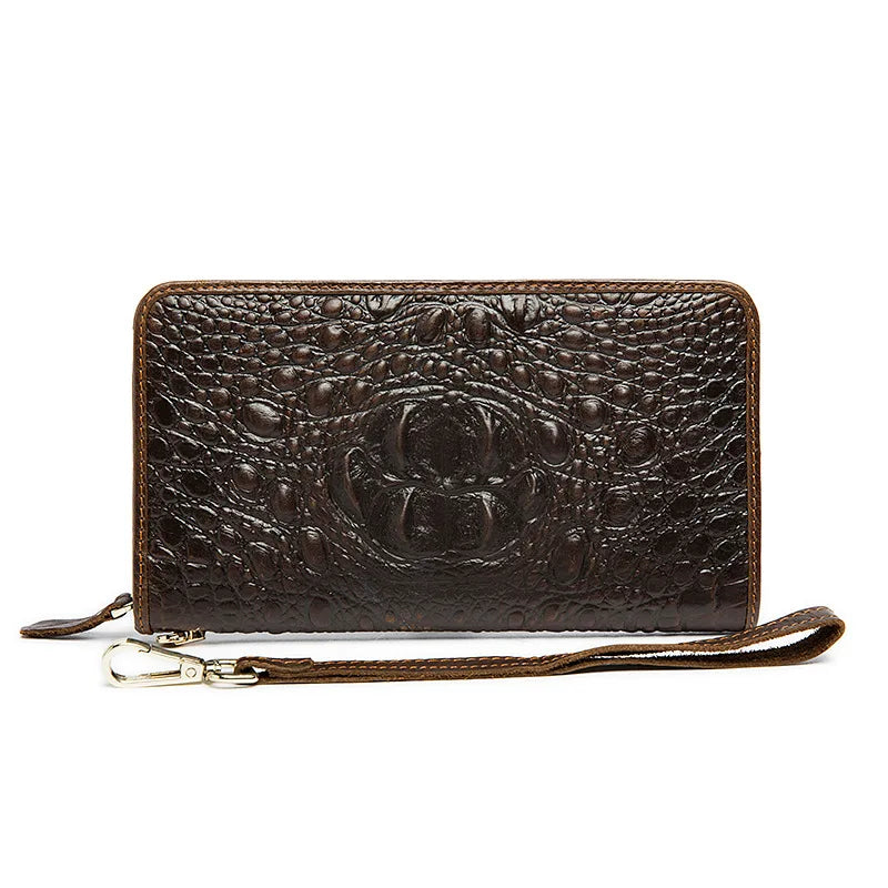 Crocodile Pattern Long Wallet - Male Leather Handbag Special Promotions