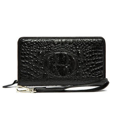 Crocodile Pattern Long Wallet - Male Leather Handbag Special Promotions